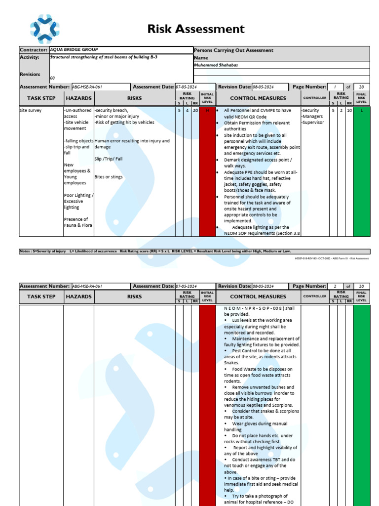 Risk Assessment for Steel Beam Strengthening | PDF | Risk | Risk Assessment