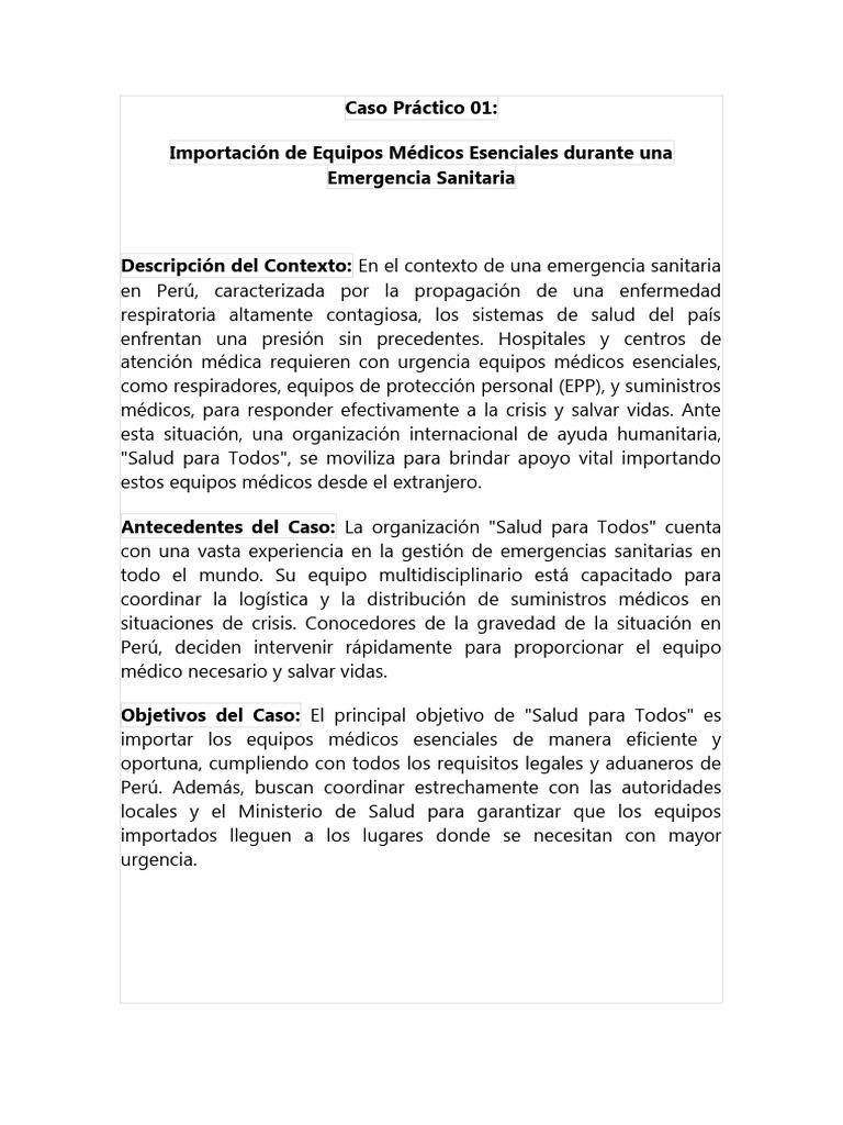 Caso Practico De Importacion De Mercancias Restringidas Pdf