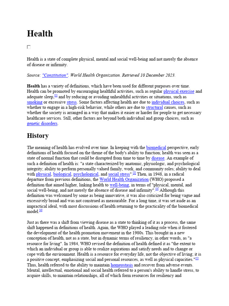 Health | PDF | Social Psychology | Liberal Arts Education
