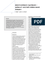 Simulated Rockburst Experiment - Evaluation of Rock Bolt Reinforcement (a.T.haile 2001)