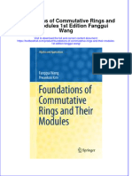 Download textbook Foundations Of Commutative Rings And Their Modules 1St Edition Fanggui Wang ebook all chapter pdf 