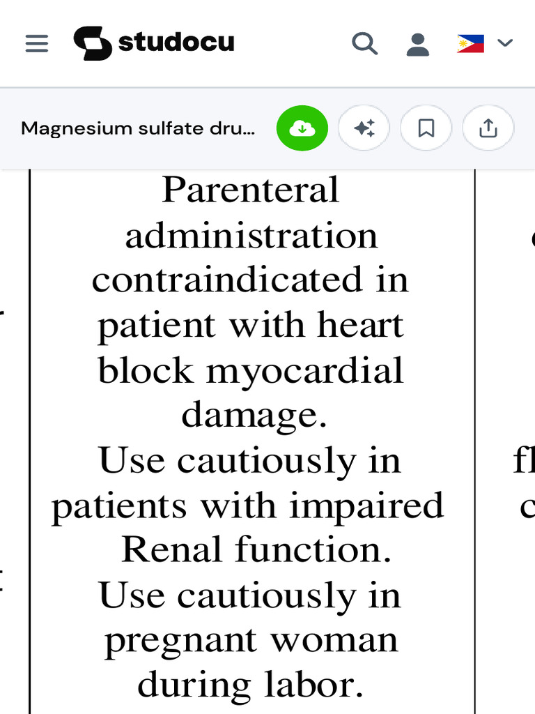 Magnesium sulfate drug study 1 PHINMA University of Pangasinan