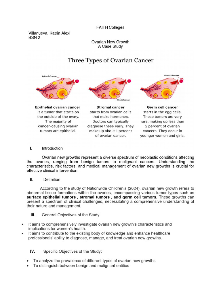 Ovarian New Growths: A Case Study Analysis | PDF | Ovarian Cancer | Cancer