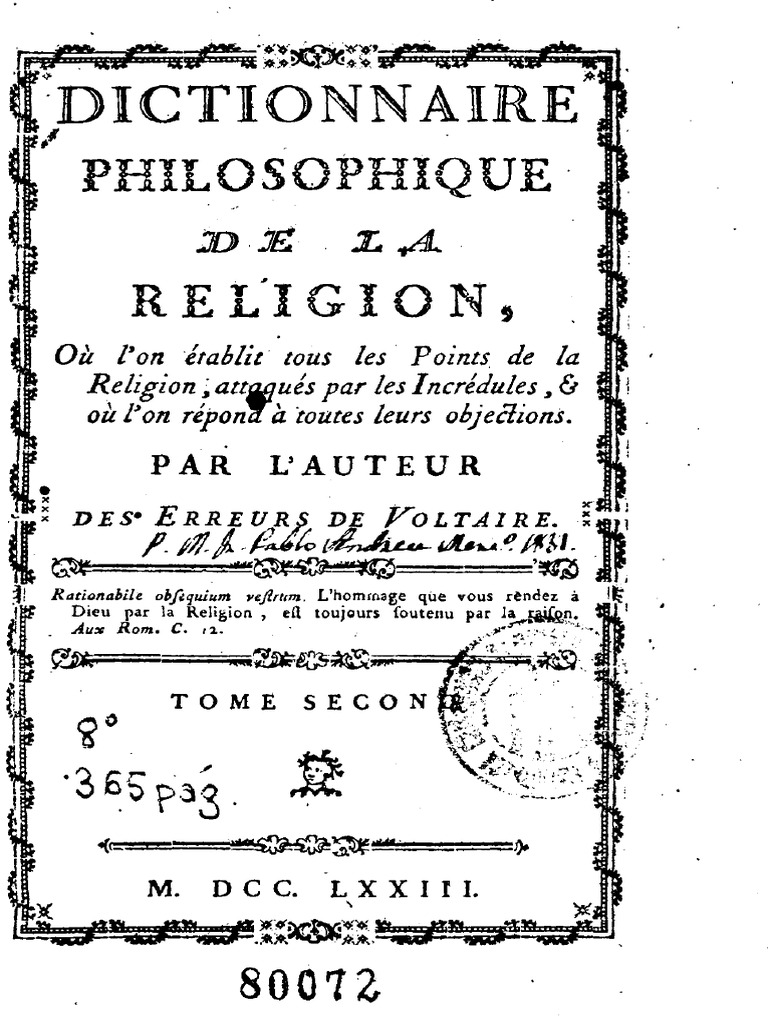Dictionnaire philosophique de la religion | PDF | Infini | Dieu