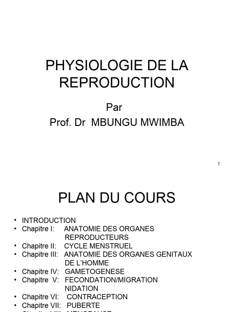 Physiologie de la Reproduction | PDF | Cycle menstruel | Utérus