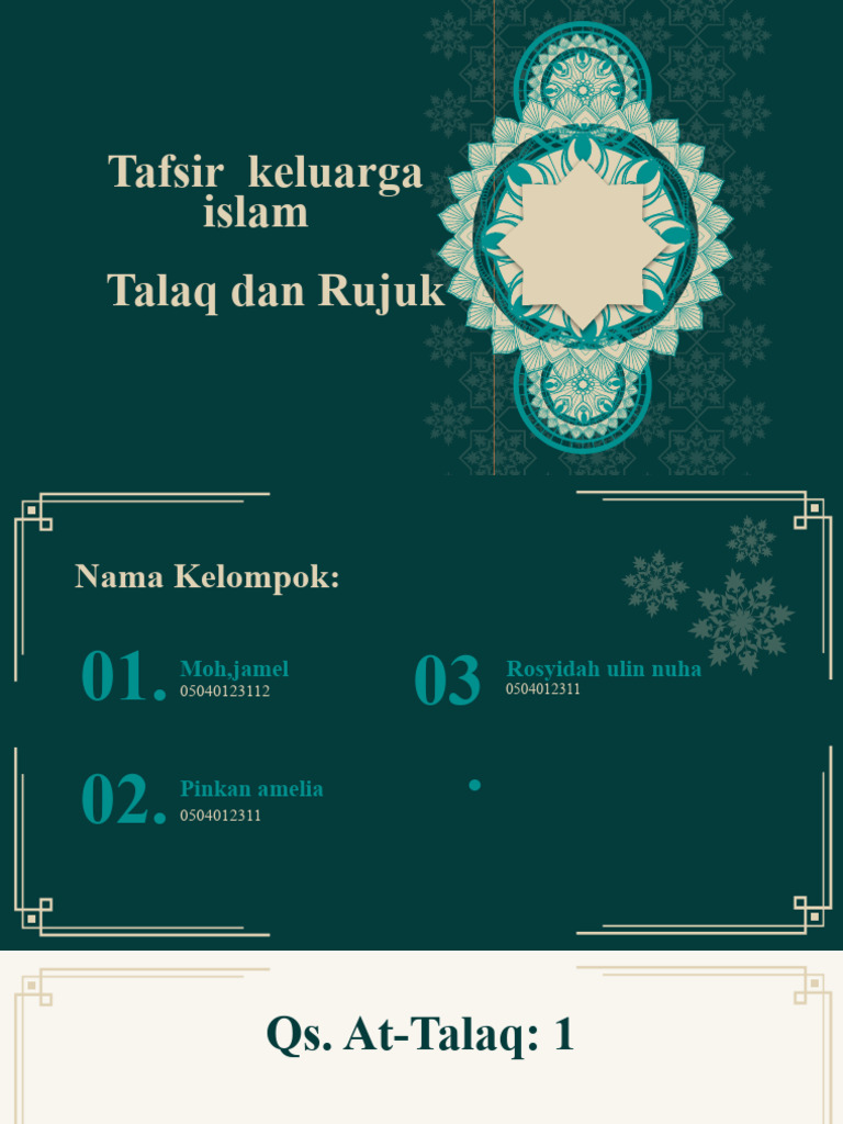Tafsir Talak dan Rujuk dalam Islam | PDF