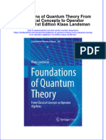 Textbook Foundations of Quantum Theory From Classical Concepts To Operator Algebras 1St Edition Klaas Landsman Ebook All Chapter PDF