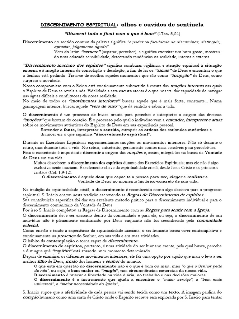 Discernimento Espiritual Inaciano | PDF