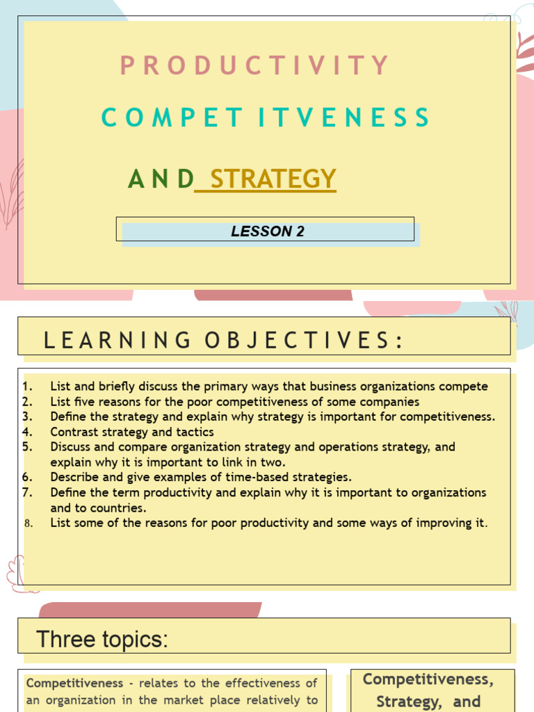 Lesson-2 PRODUCTIVITY COMPETITIVENESS AND STRATEGY - pptx-1 | PDF ...