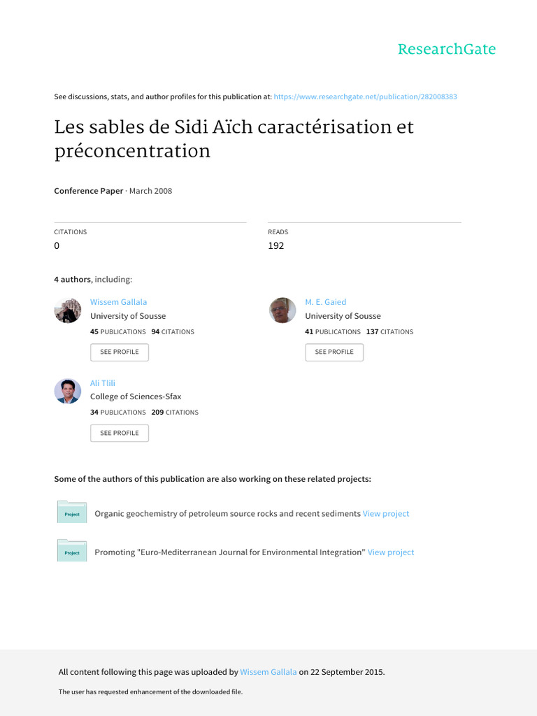 Caractérisation et préconcentration des sables | PDF | Matériaux ...