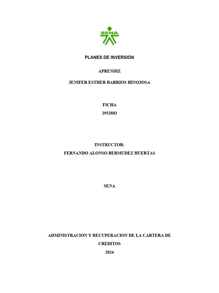 Planes de Inversion | PDF | Inversiones | Economias