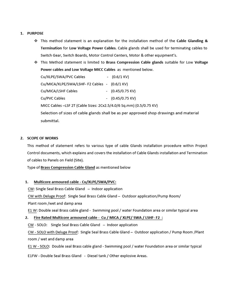 MICC Cable Glanding & Termination Guide | PDF | Electrical Connector ...