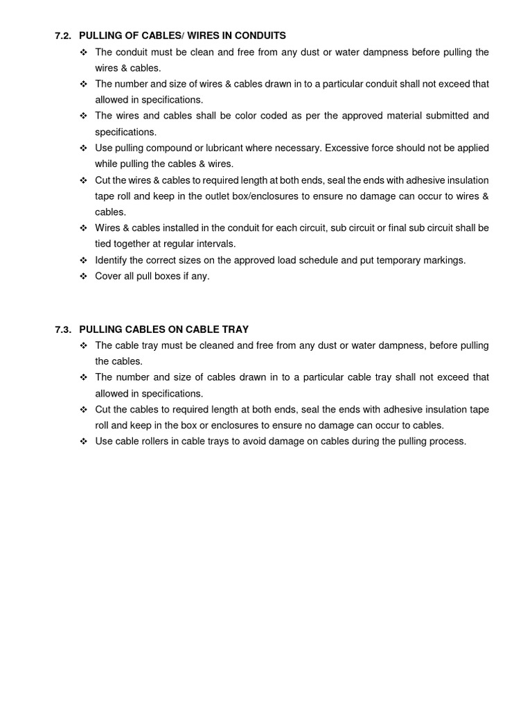 Cable Installation and Testing Guidelines | PDF | Electrical Wiring ...