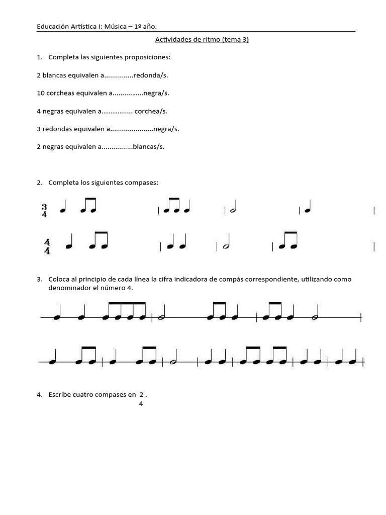 Actividades de Ritmo 3 | PDF