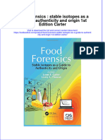 Textbook Food Forensics Stable Isotopes As A Guide To Authenticity and Origin 1St Edition Carter Ebook All Chapter PDF