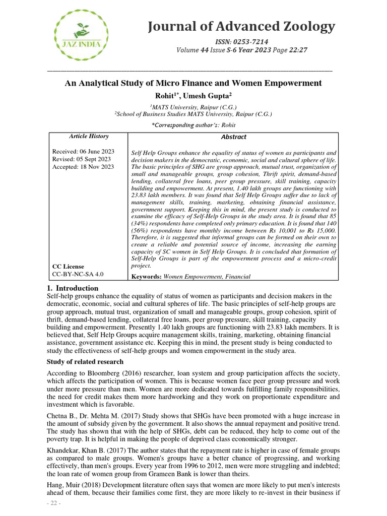 Microfinance Impact on Women's Empowerment | PDF | Grameen Bank | Economies