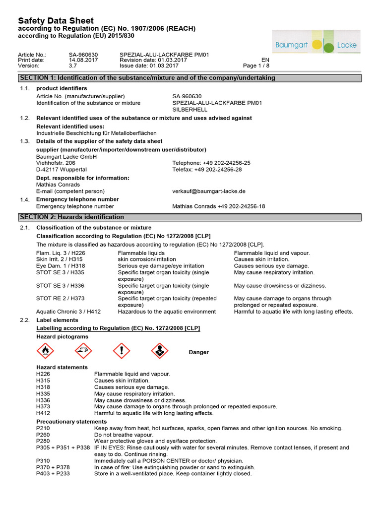 Abamectin Safety Data Sheet Overview | PDF | Toxicity | Dangerous Goods