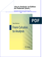 PDF From Calculus To Analysis 1St Edition Steen Pedersen Auth Ebook Full Chapter