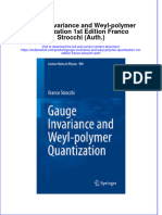 Textbook Gauge Invariance and Weyl Polymer Quantization 1St Edition Franco Strocchi Auth Ebook All Chapter PDF