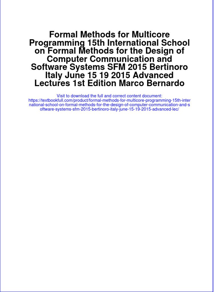 Download textbook Formal Methods For Multicore Programming 15Th ...