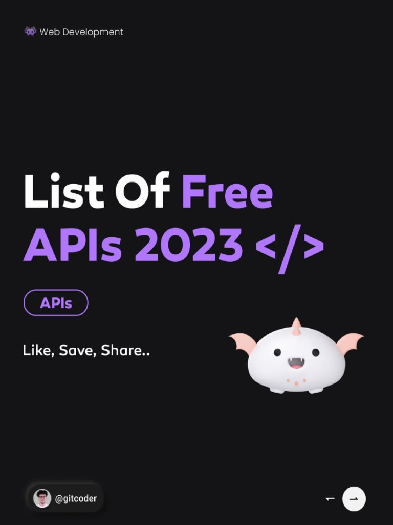 Awesome free apis to use for your next coding project pdf