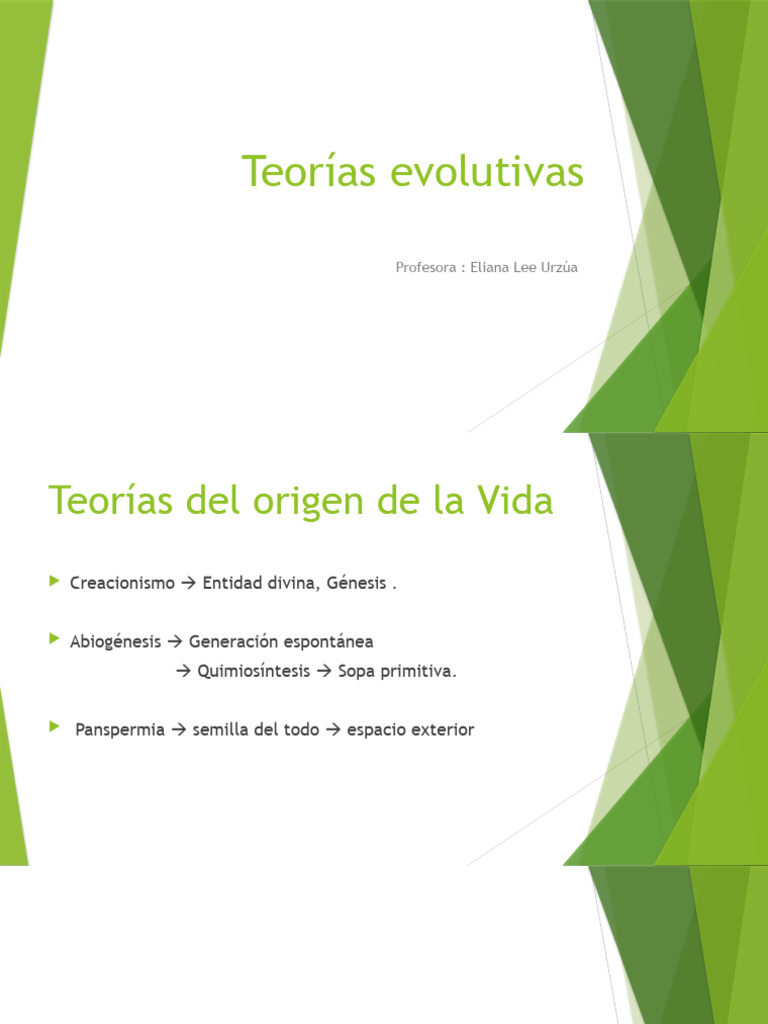 Teorías del Origen y Evolución de la Vida | PDF | Evolución | Seleccion ...