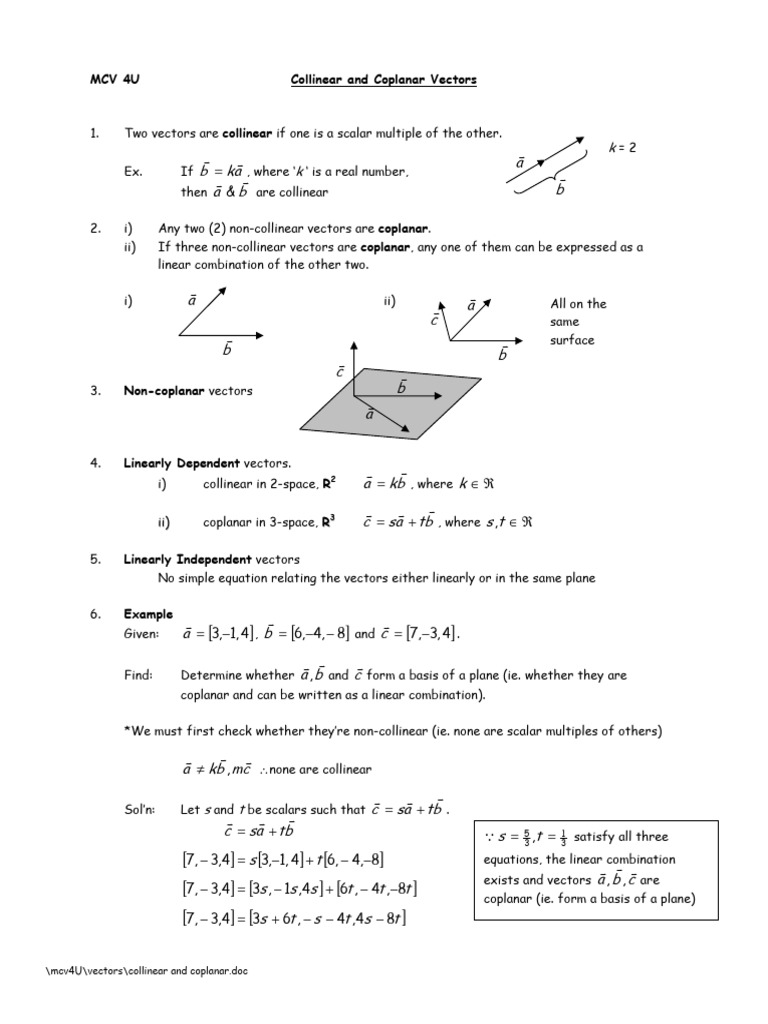 Collinear And Coplanar Pdf Classical Geometry Mathematics