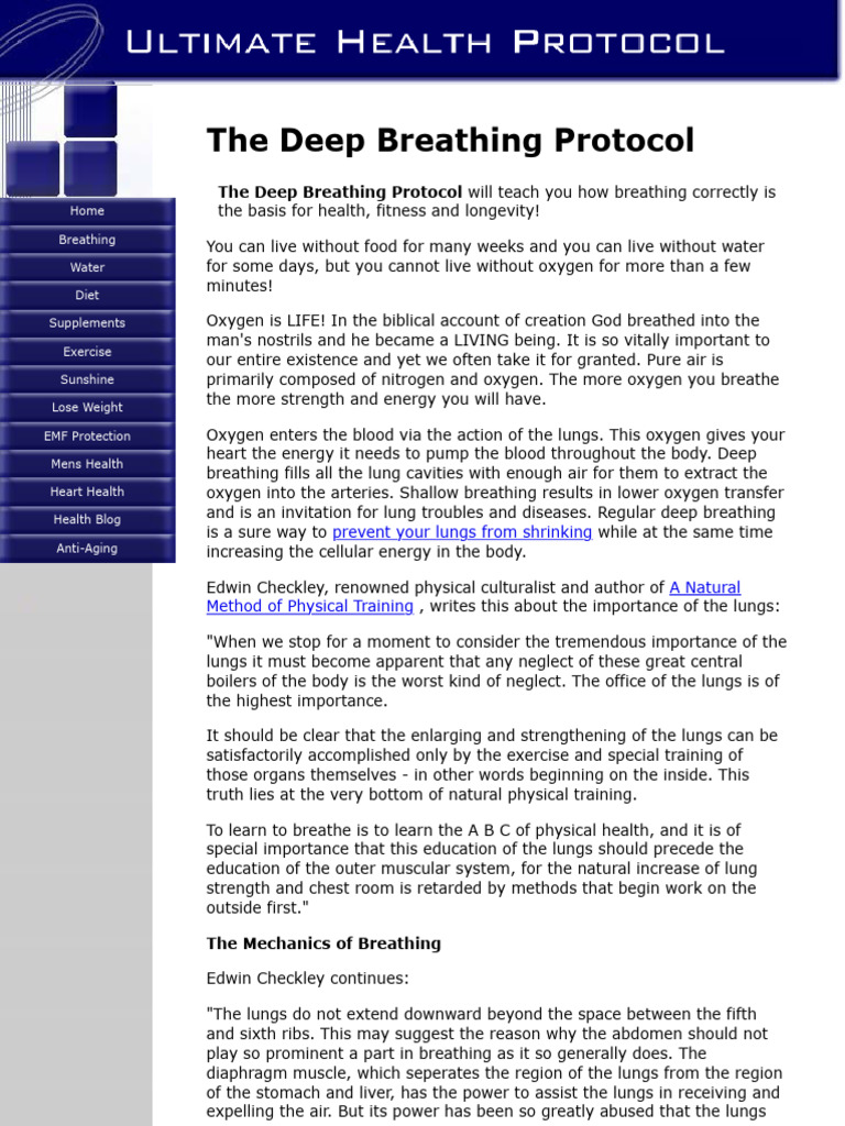 Deep Breathing for Health | PDF | Breathing | Abdomen