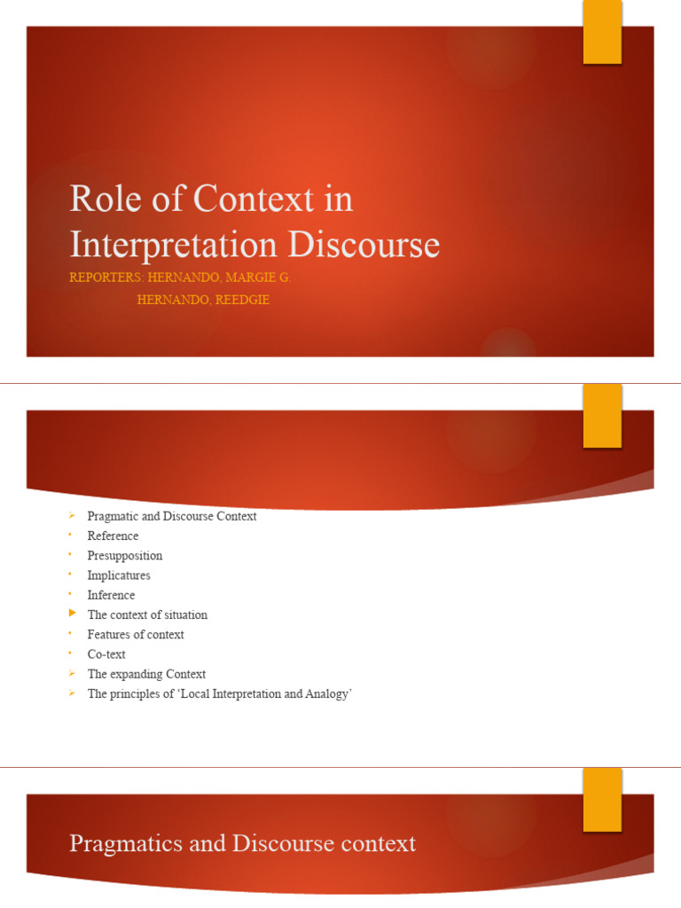 Contextual Factors in Discourse Analysis | PDF | Linguistics | Human ...