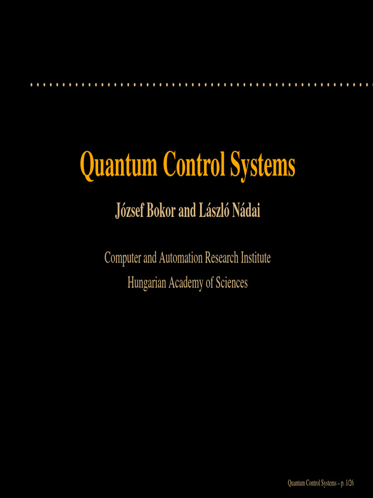 Quantum Control for Researchers | PDF | Quantum Mechanics | Matrix ...