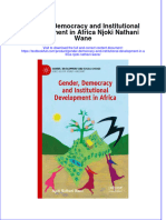 PDF Gender Democracy and Institutional Development in Africa Njoki Nathani Wane Ebook Full Chapter