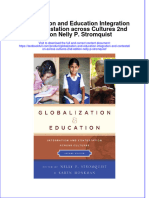 Textbook Globalization and Education Integration and Contestation Across Cultures 2Nd Edition Nelly P Stromquist Ebook All Chapter PDF