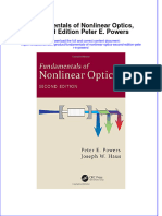 Textbook Fundamentals of Nonlinear Optics Second Edition Peter E Powers Ebook All Chapter PDF