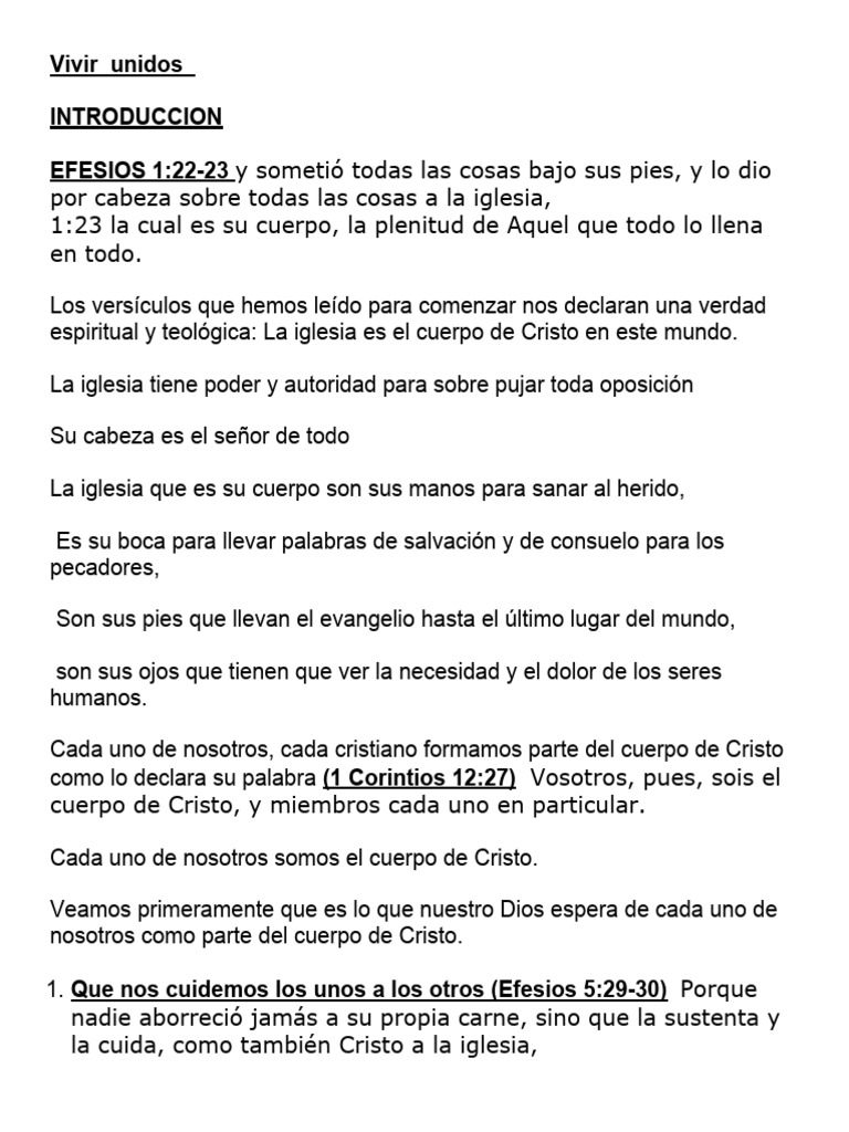 Unidad en el Cuerpo de Cristo | PDF | Cristo (título) | Iglesia cristiana