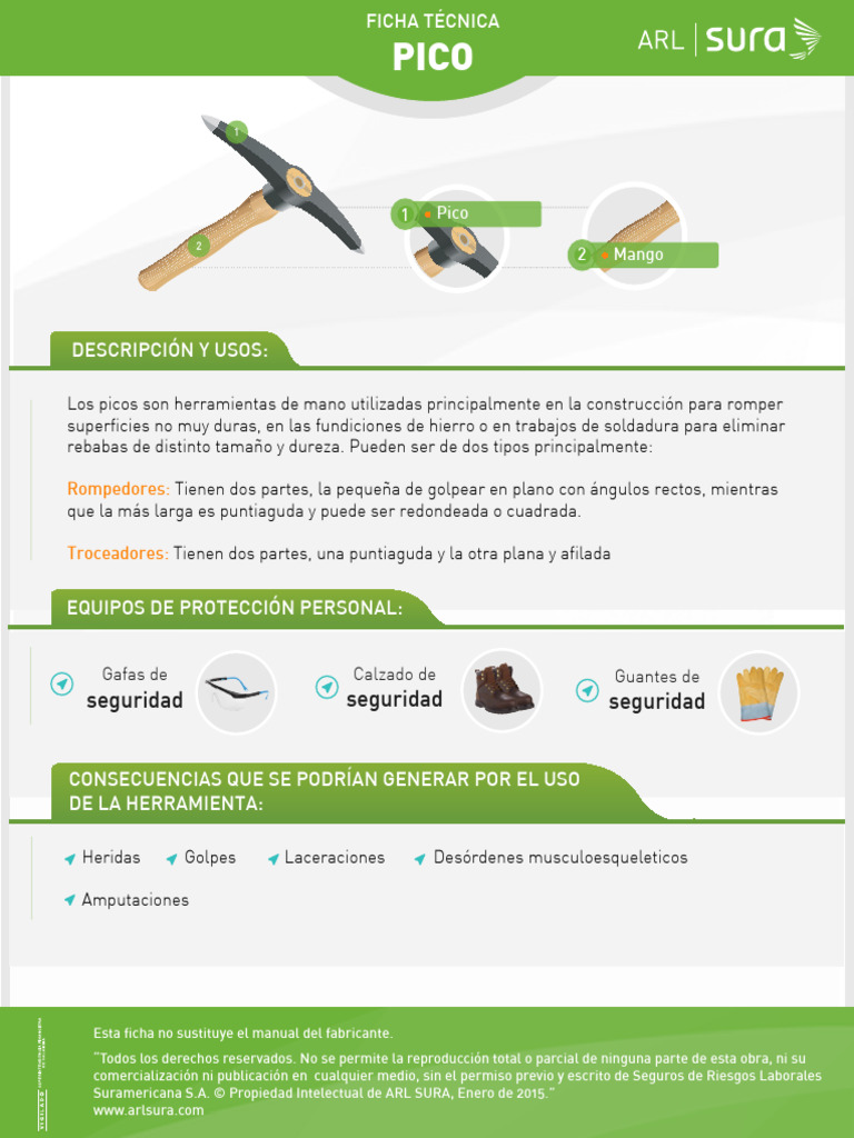 Tipos y Usos del Pico en Construcción | PDF | Herramientas