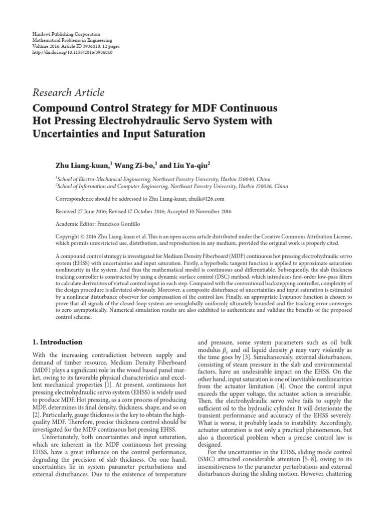 Compound Control Strategy For MDF Continuous | PDF | Control Theory ...