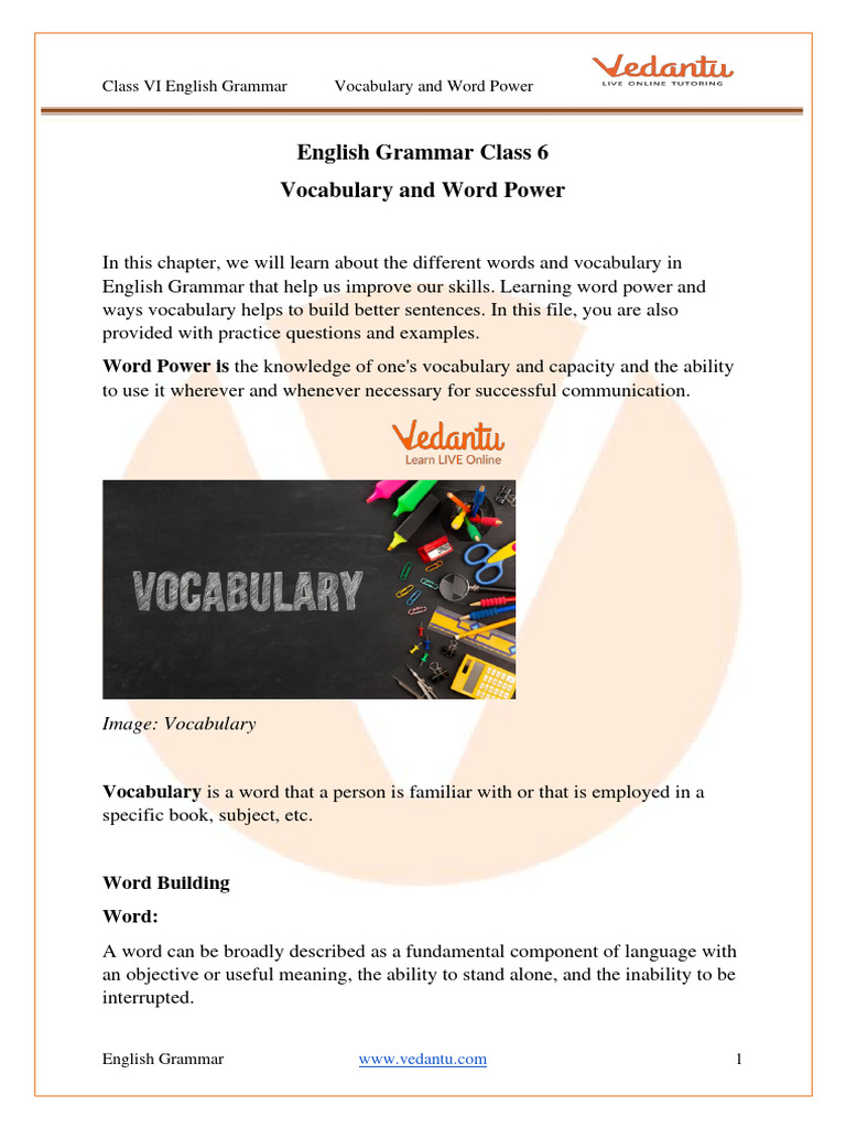 Class 6 English Grammar Overview | PDF | Verb | English Grammar