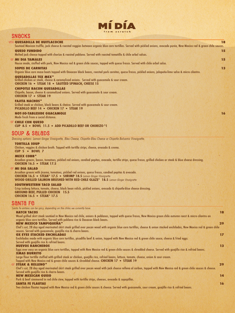 Authentic New Mexican Cuisine Menu | PDF | Burrito | Foods