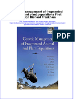 Download textbook Genetic Management Of Fragmented Animal And Plant Populations First Edition Richard Frankham ebook all chapter pdf 