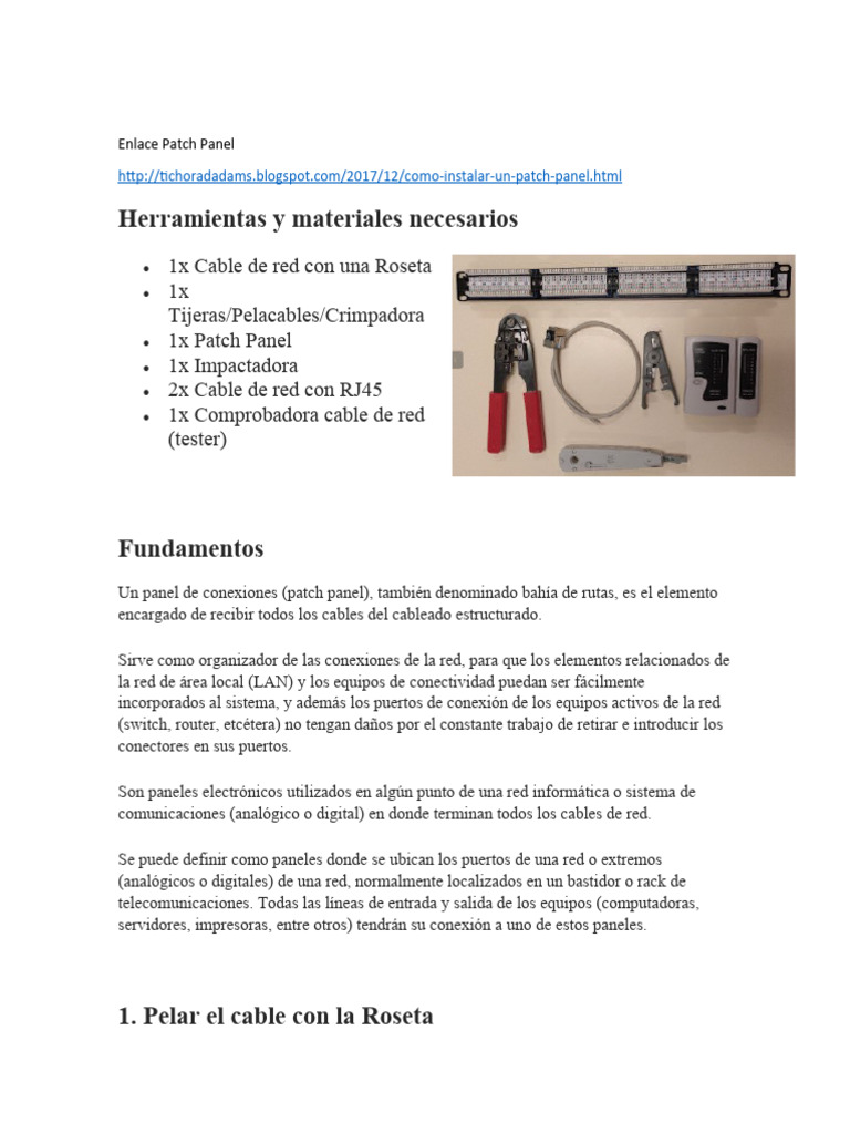 Guía para Instalar un Patch Panel | PDF | Equipo de telecomunicaciones ...