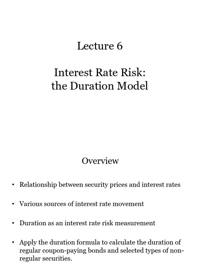 Interest Rate Risk and Duration Model | PDF | Bond Duration | Interest ...