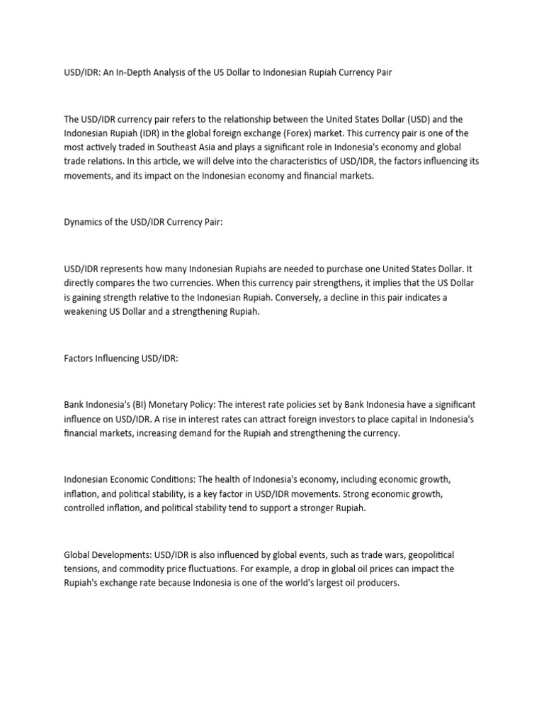 Analyzing USD-IDR Currency | PDF | Indonesian Rupiah | United States Dollar