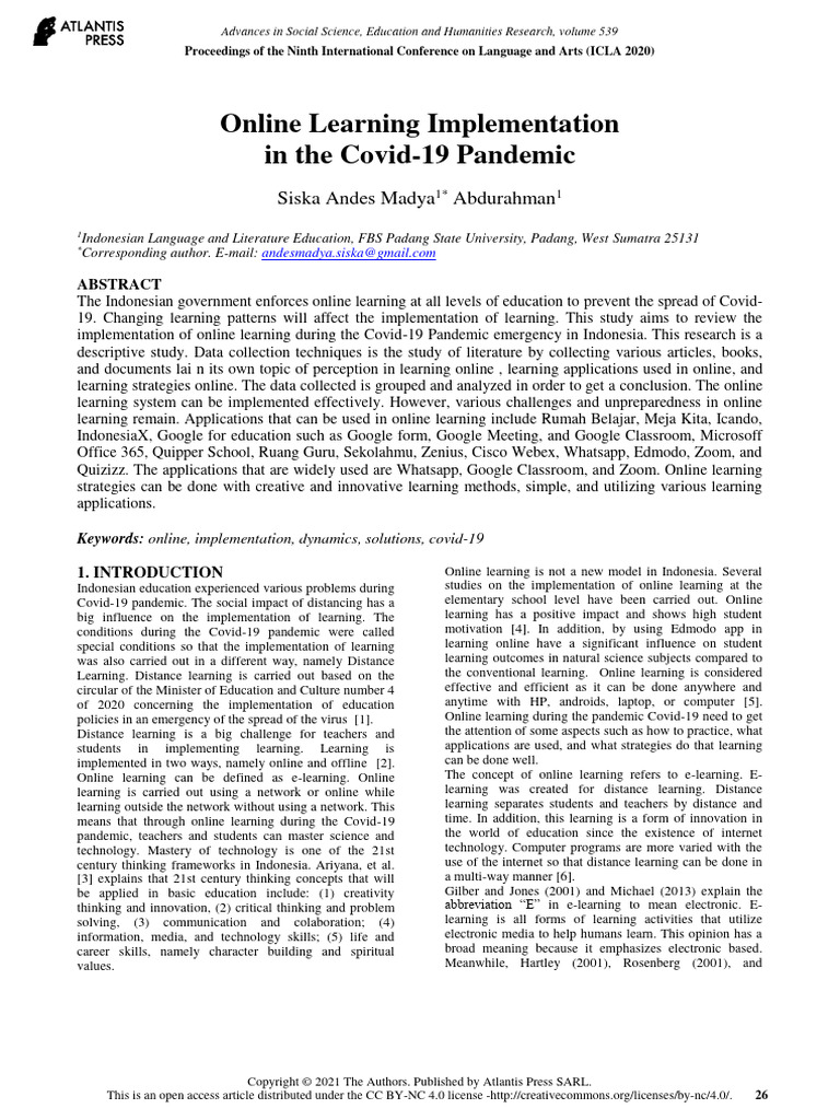 Online Learning Implementation in The Covid-19 Pan | PDF | Educational ...