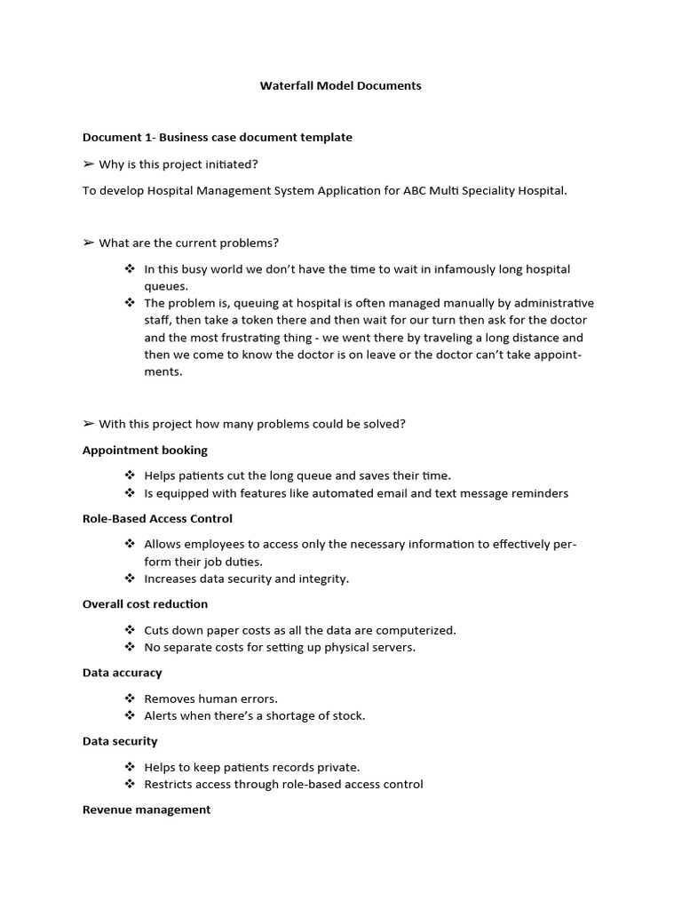 Waterfall Model Documents | PDF | Electronic Health Record | Computing