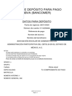 Ficha de Depósito para Pago Bbva (Bancomer)