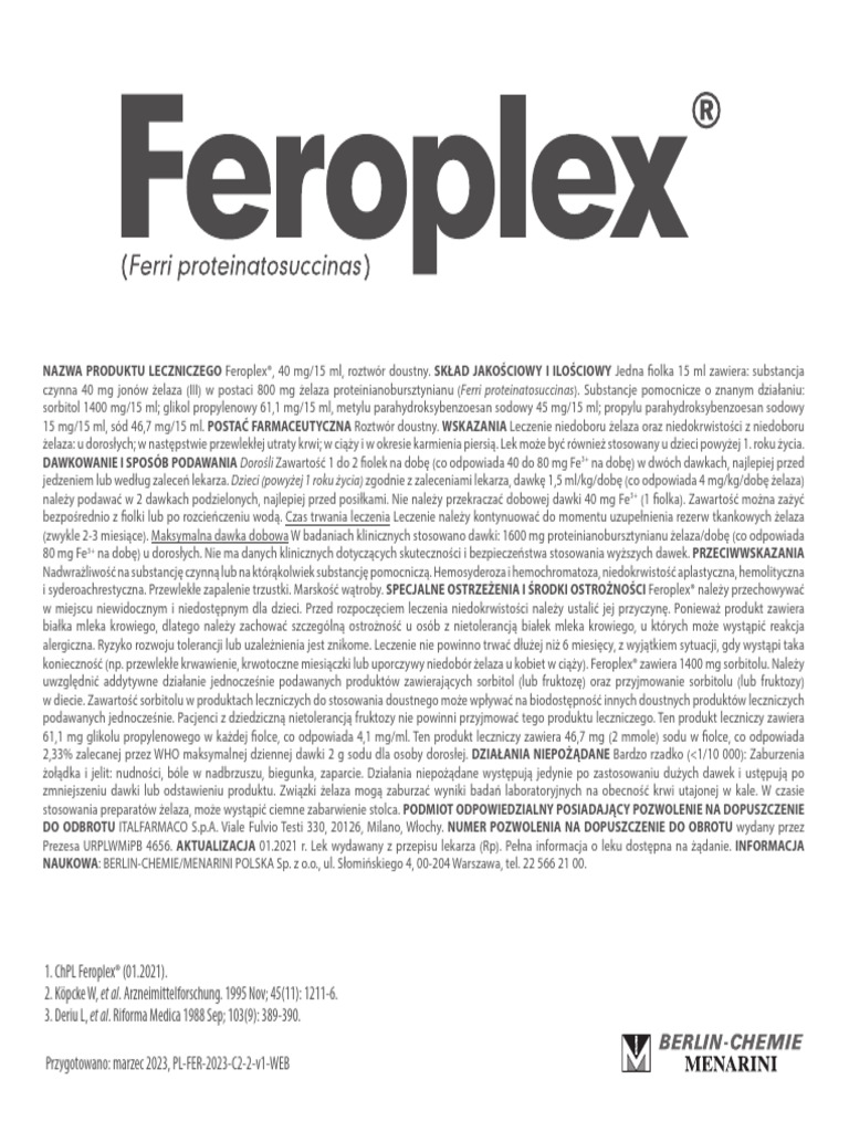 Feroplex CHPL | PDF