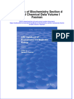 Textbook Handbook of Biochemistry Section D Physical Chemical Data Volume I Fasman Ebook All Chapter PDF