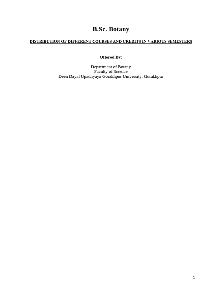 Syllabus B.Sc. Botany | PDF | Bioinformatics | Dna