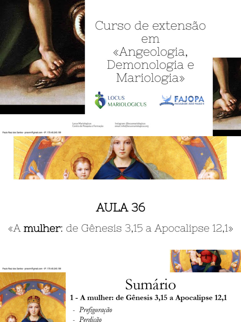 Aula 36 - Maria de Gen 3,15 A AP 12 | PDF | Maria, mãe de Jesus | Jesus