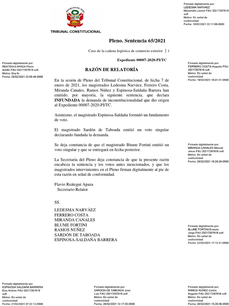 STC #00007-2020-AI - Art. 38 | PDF | Constitución | El comercio ...